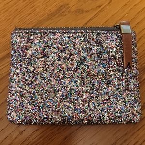 Madewell Card Case Wallet Sparkle Glitter EUC